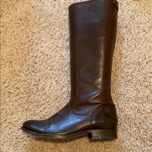 Dark brown leather Frye boots